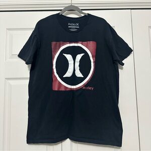 Hurley Logo Short Sleeve‎ T-Shirt in Black Size XL GUC